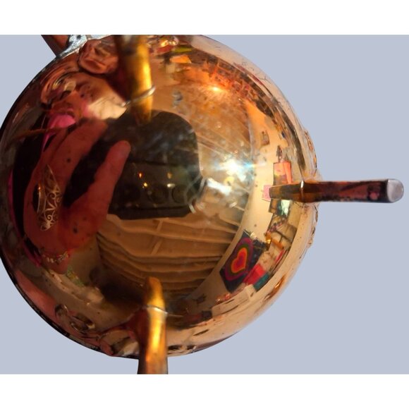 Vintage Brass Tabletop Lighter & Ashtray Set With Handle - Picture 8 of 9